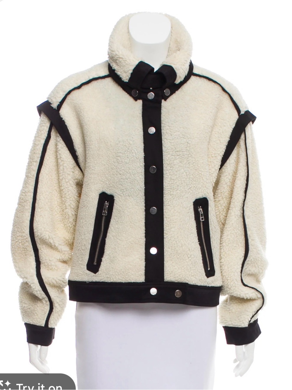 Veronica Beard Faux Shearling Jacket Size M